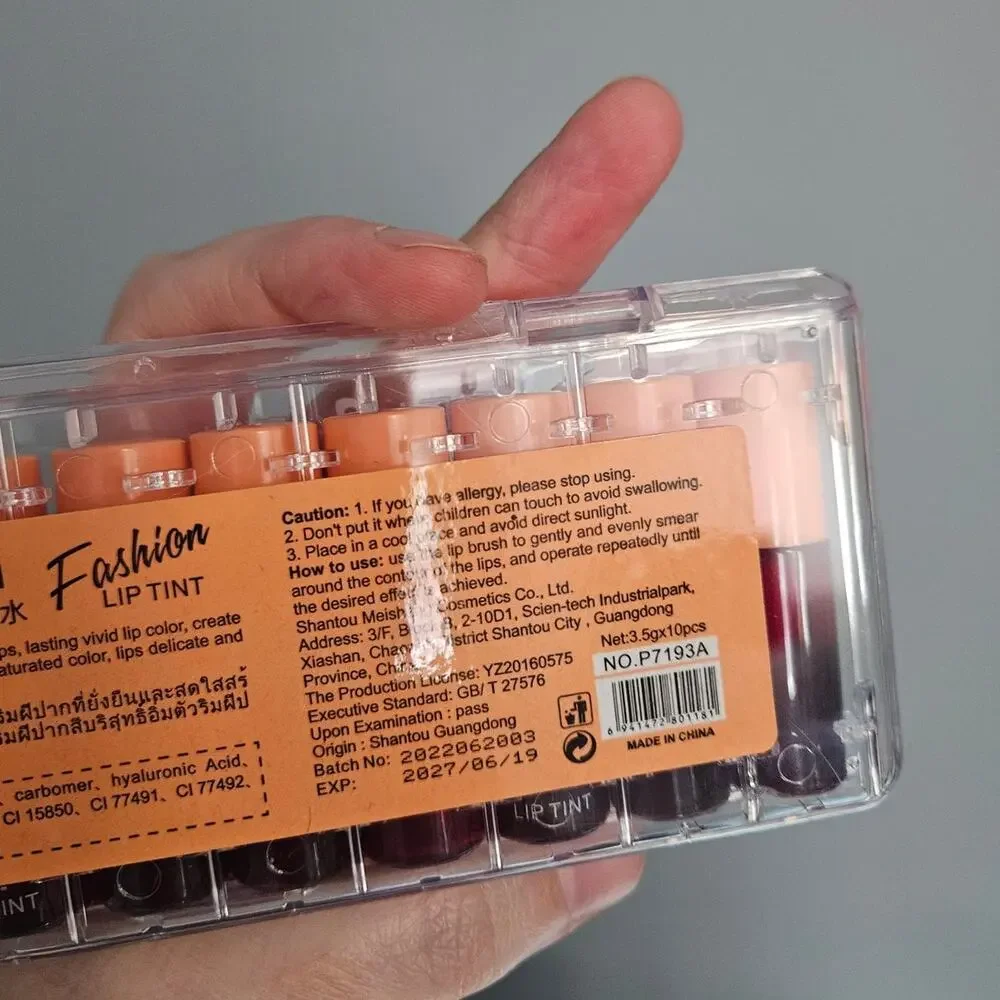 Peiyen Fashion Honey Peach Temptation 10Pcs Mini Lip Tint Set ~ Asian Beauty